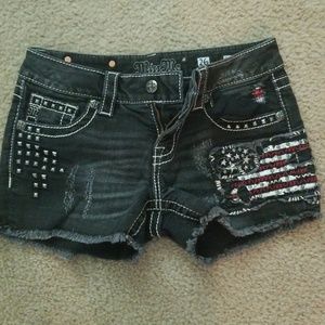 Miss Me American Flag Shorts